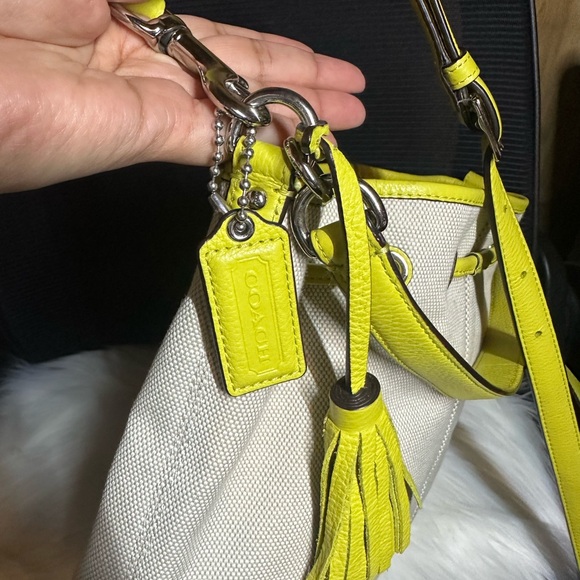 Coach Beige and Yellow Women's Bag - Picture 7 of 9